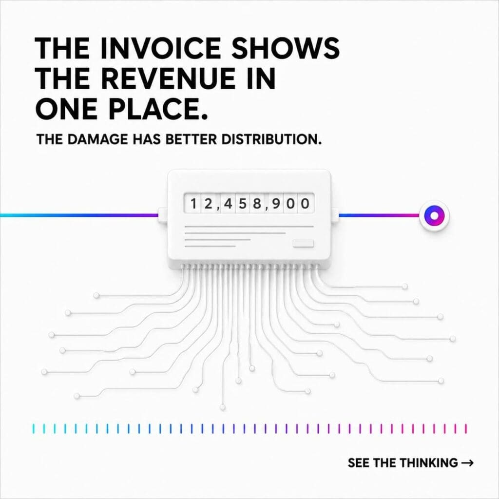 the invoice shows the revenue in one place the damage has better distribution