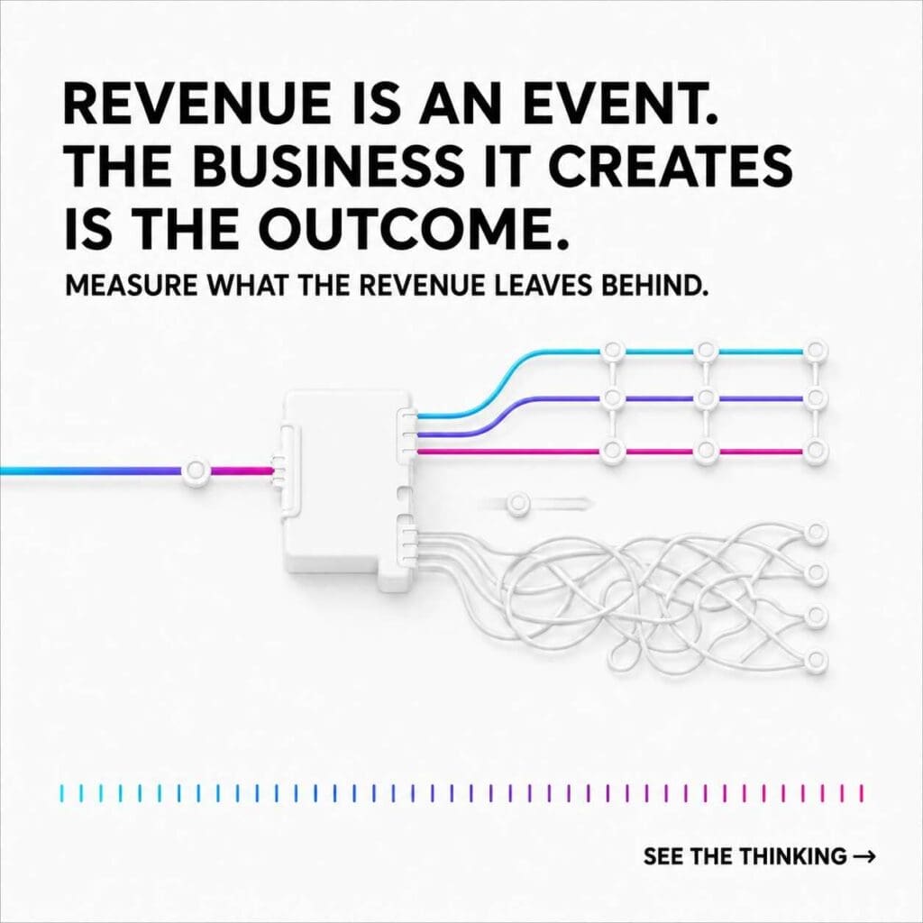 Revenue is an event the business it creates is the outcome.