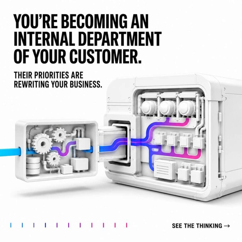 you're becoming an internal department of your customer